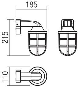Redo 90206 - Applique da esterno CAGE 1xE27/28W/230V IP44 rame