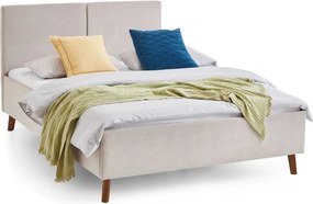 Letto matrimoniale imbottito beige con rete inclusa 140x200 cm Piano – Meise Möbel