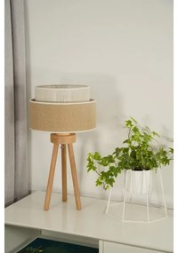 Duolla - Lampada da tavolo YUTE BOHO 1xE27/15W/230V diametro 25 cm marrone/color crema
