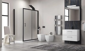 Box doccia vetro piumato 80x110 telaio nero opaco | KFN5000SN - KAMALU