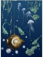 Edmond Petit Meeres-Tapete Nautilus gauche - Marine