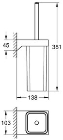 GROHE 40857000 - Set per la pulizia del WC SELECTION CUBE cromo lucido