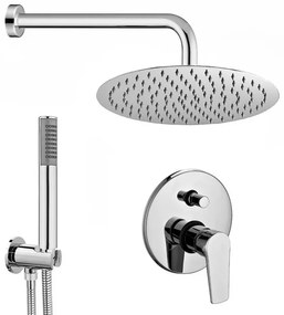 Set doccia tondo Prima braccio 40 cm + soffione 20 cm + Miscelatore e kit doccia