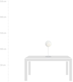 Lampada Da Tavolo Contemporanea Ippolita 1 Luce In Acciaio Bianco E Vetro Opalino