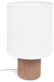 Kave Home - Lampada da tavolo Eshe in ceramica finitura terracotta e bianca con adattatore UK