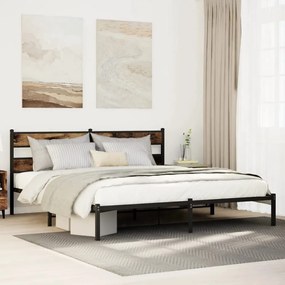 Giroletto Senza Materaso İn Metallo Rovere Fumo 200x200 Cm /