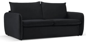 Divano letto in velluto nero 214 cm Vienna - Cosmopolitan Design