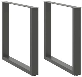 Gambe Tavolo Pranzo A U 2 Pz Antracite 90x(72-73) Cm Acciaio /