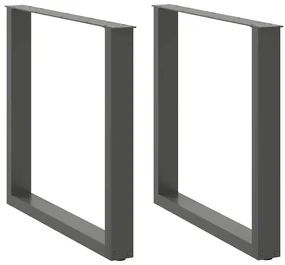 Gambe Tavolo Pranzo A U 2 Pz Antracite 90x(72-73) Cm Acciaio /