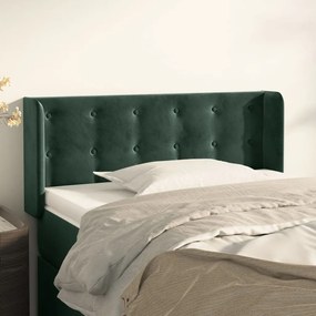Testiera Ad Orecchio Verde Scuro 93x16x78/88 Cm İn Velluto /