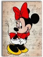 MINNIE - Quadro stampato su Canvas e montato su telaio in legno Misura: 70x100 cm