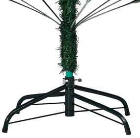 Albero di Natale Preilluminato con Palline Verde 210 cm PVC