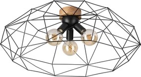 Brilagi - Plafoniera WOODY BASKET 3xE27/60W/230V Ø 80 cm rovere