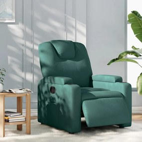 Poltrona Elettrica Reclinabile Verde Scuro İn Tessuto /
