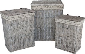 BASKY - set di 5 cesti portabiancheria in salice