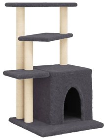 Albero per gatti con tiragraffi in sisal grigio scuro 83,5 cm