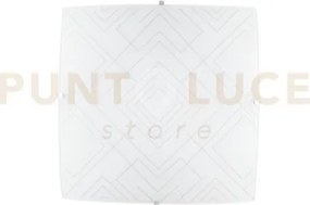 Plafoniera vector bianco lucido e decori grigi 2 luci attacco e27 3...