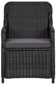 Set da Pranzo da Giardino 9 pz in Polyrattan Nero