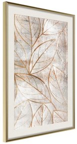 Poster  Copper Leaves  Cornice Quadri Cornice d'oro con passe-partout, Larghezza x Altezza Home decor 20x30