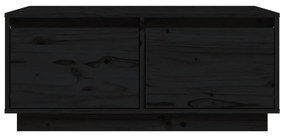 Tavolino da Salotto Nero 80x50x35 cm Legno Massello di Pino