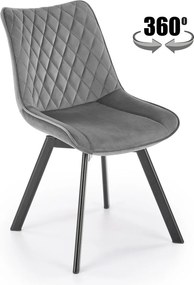 Sedia K520 grigio velluto