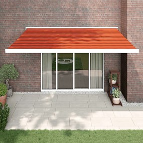 Tenda Retrattile Arancione Marrone 4,5x3 M Tessuto E Alluminio /