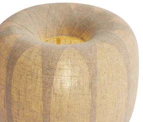 Lampada da tavolo Japandi nera con paralume in lino beige 27cm - Nami