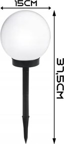 Lampada solare a LED, 1,2 V, 6500 K, 200 mAh, Ø 15 cm, IP44, bianco/nero