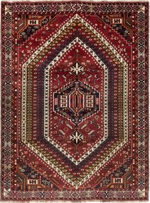 Gashghai Tappeto 240x180 Rosso (Iran) Annodato A Mano