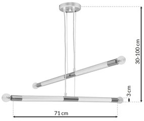 Lampadario su fune BASTONE WHITE 4xE14/40W/230V