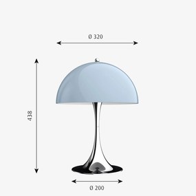 Louis Poulsen Panthella Lampada da tavolo diametro 32 cm E14 cromo/grigio opalino