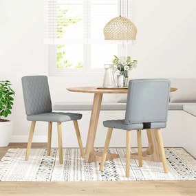 Sedie Da Pranzo 2 Pz Grigio Chiaro İn Tessuto /