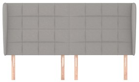 Testiera ad orecchio grigio chiaro 163x23x118/128 cm in tessuto