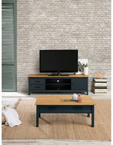 Tavolo TV in pino blu scuro 158x47 cm Miranda - Marckeric