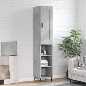 Credenza Grigio Cemento 34,5x34x180 Cm İn Legno Multistrato /