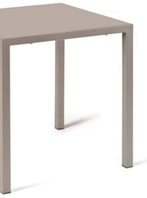 Tavolo TOLONE in metallo tortora 80&#215;80 cm, impilabile