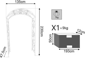 DORIAN - arco decorativo bianco ossidato