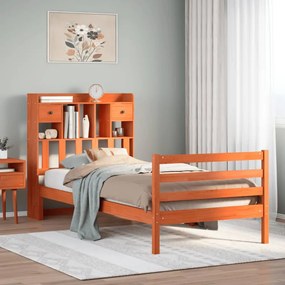 Letto Libreria Senza Materasso Marrone Cera 75x190 Cm İn Pino /