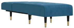 Chaise longue in velluto blu