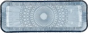 Piatto da portata in vetro blu 14x38 cm Kusintha - Bitz