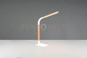 Norris lampada da studio led 7w 950lm, 3000k metallo bianco e legno...