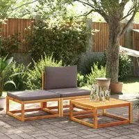 Set Divano da Giardino 3pz con Cuscini Legno Massello di Acacia 4008174