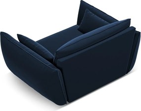 Poltrona blu scuro con rivestimento in velluto Vanda – Mazzini Sofas
