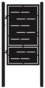 Cancello manuale con serratura manuale Privacy in ferro, apertura a sinistra, L 104.5 x H 180 cm, di colore nero