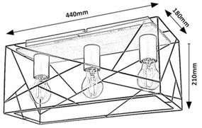 Rabalux 71023 - Plafoniera BOIRE 3xE27/40W/230V
