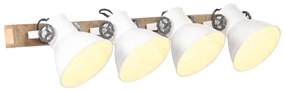 Lampada Da Parete Stile Industriale Bianca 90x25 Cm E27 /
