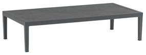 ESCONDIDO - salotto con struttura in alluminio antracite e corda in pvc, tavolino effetto pietra