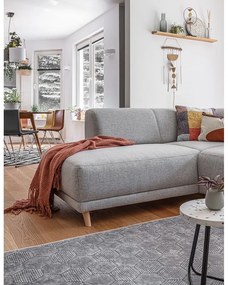 Divano angolare grigio chiaro allungabile e con contenitore (penisola a sinistra/a L) Classy Sophie – Miuform