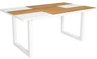 Tavolo da pranzo 8 posti 167x90 cm con gambe in legno a U stile moderno colore Rovere e Bianco