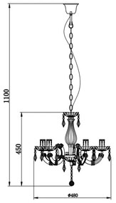 Zuma Line RLD94016-5B - Lampadario su catena MAGNOLIA 5xE14/40W/230V nero